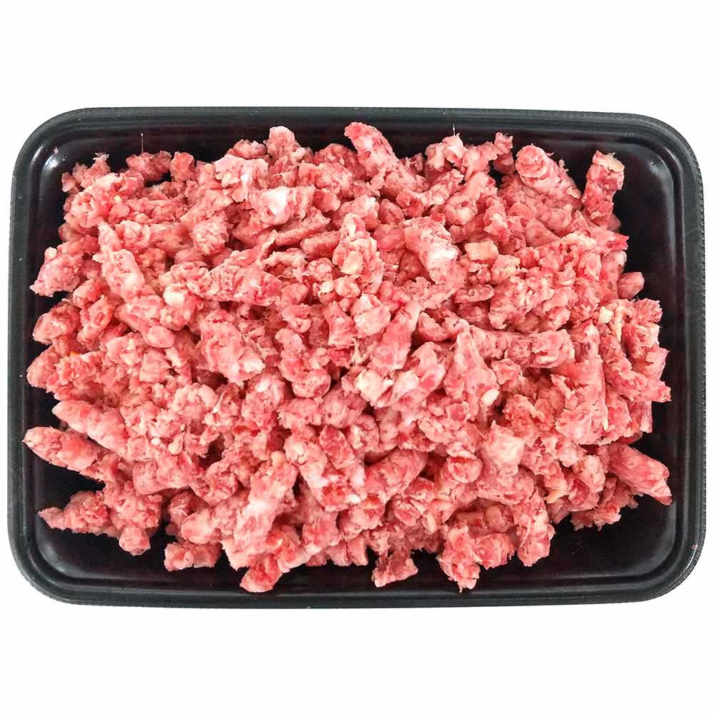 牛豚粗挽きミンチ（解凍、原材料名：牛肉（豪州産）、豚肉（国産））約250ｇ　※100ｇあたり139円（税込）