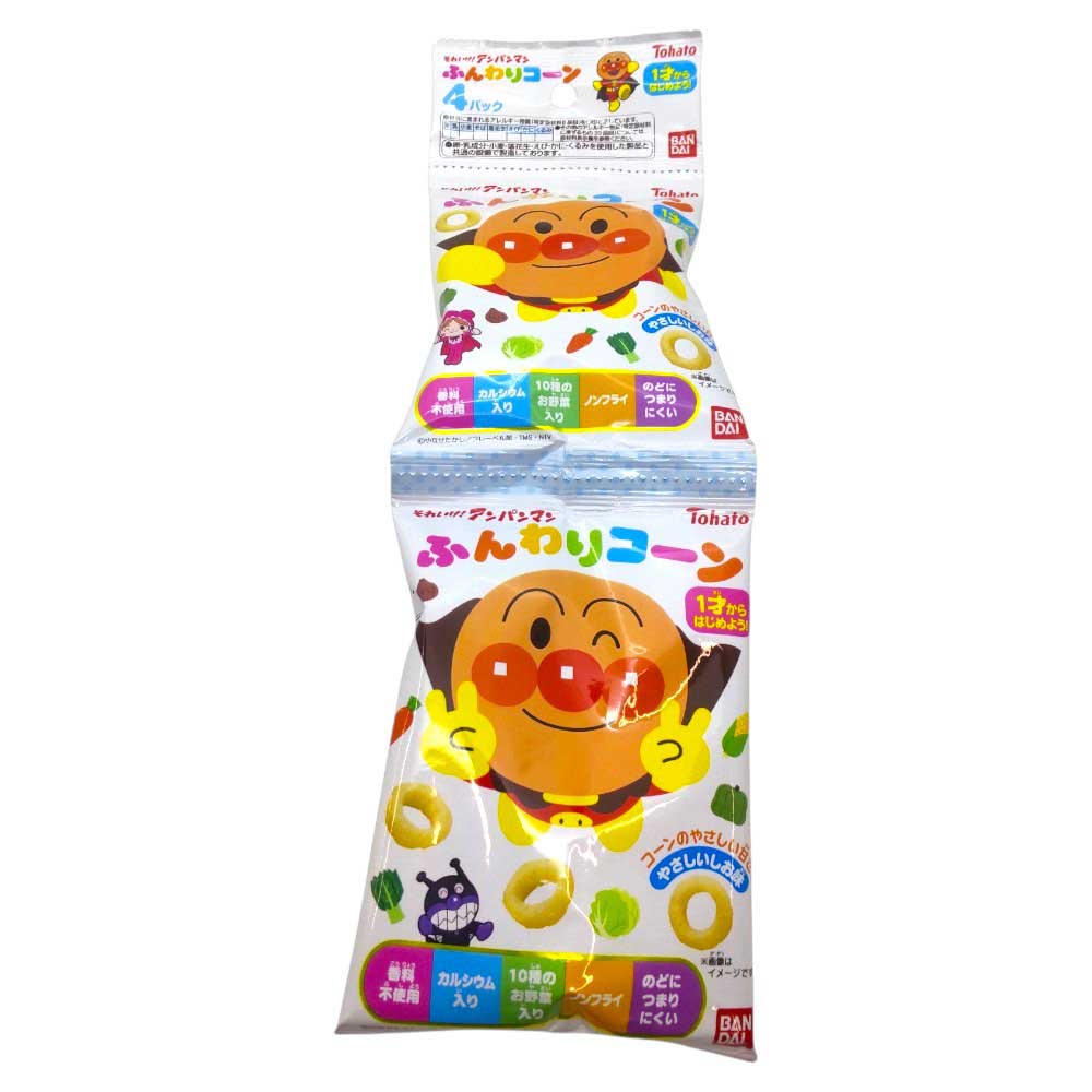 東ハト　アンパンマンふんわりコーン４連　やさしいしお味　24g