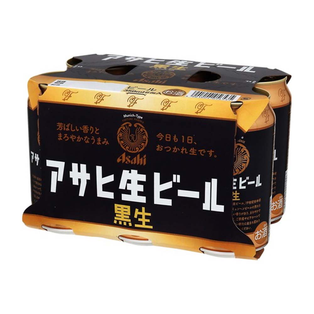 アサヒ　生ビール黒生３５０ｍｌ６缶
