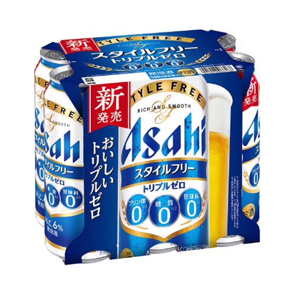 アサヒ　スタイルフリー　トリプルゼロ　５００ｍｌ６缶
