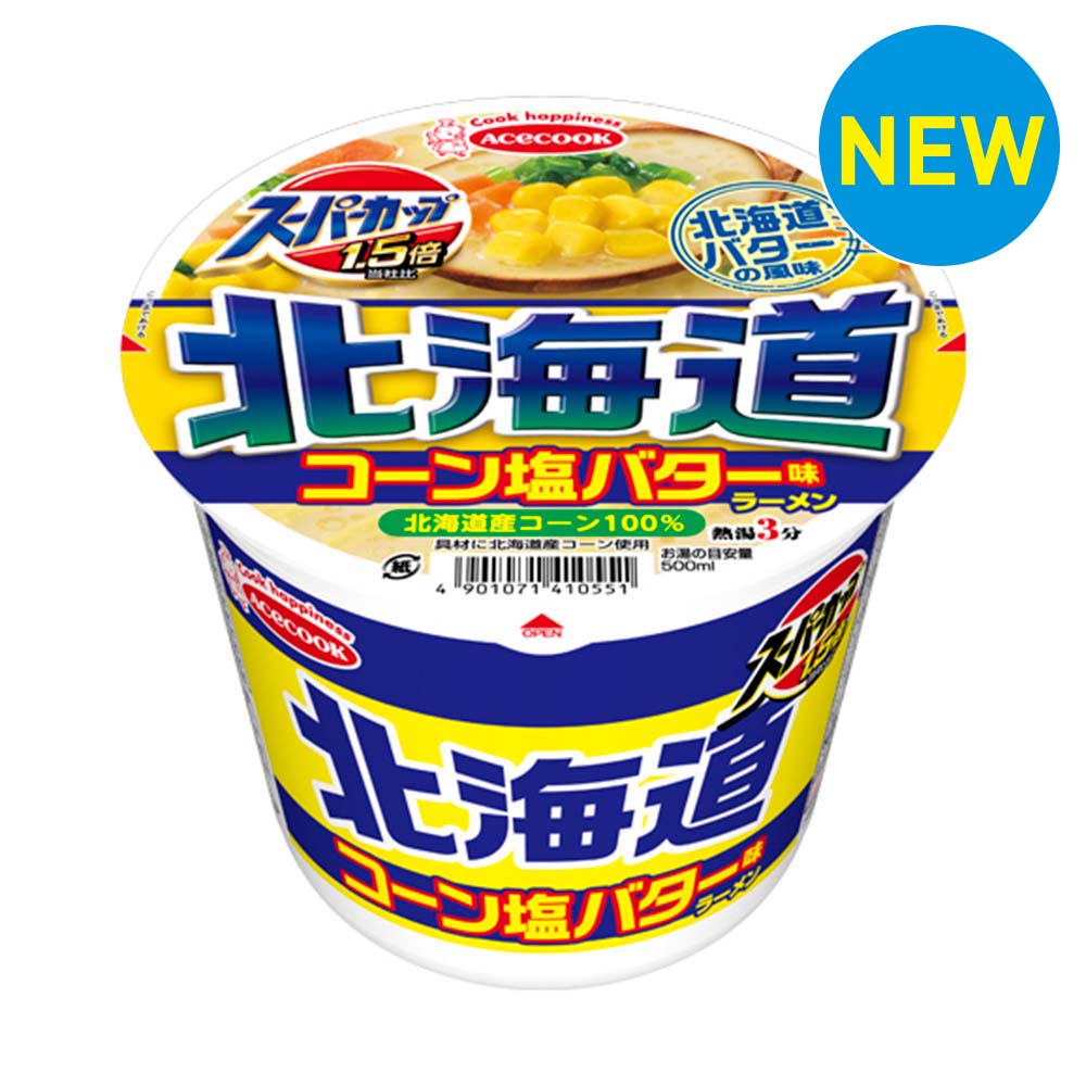 エースコック　スーパーカップ1.5倍　北海道　コーン塩バター味ラーメン　103ｇ