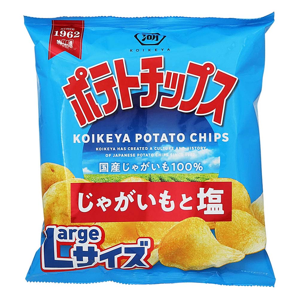 湖池屋　ポテトチップス　じゃがいもと塩　Largeサイズ　112ｇ