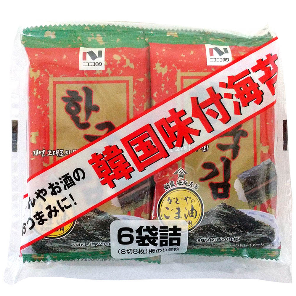 ニコニコのり　韓国味付海苔　6袋