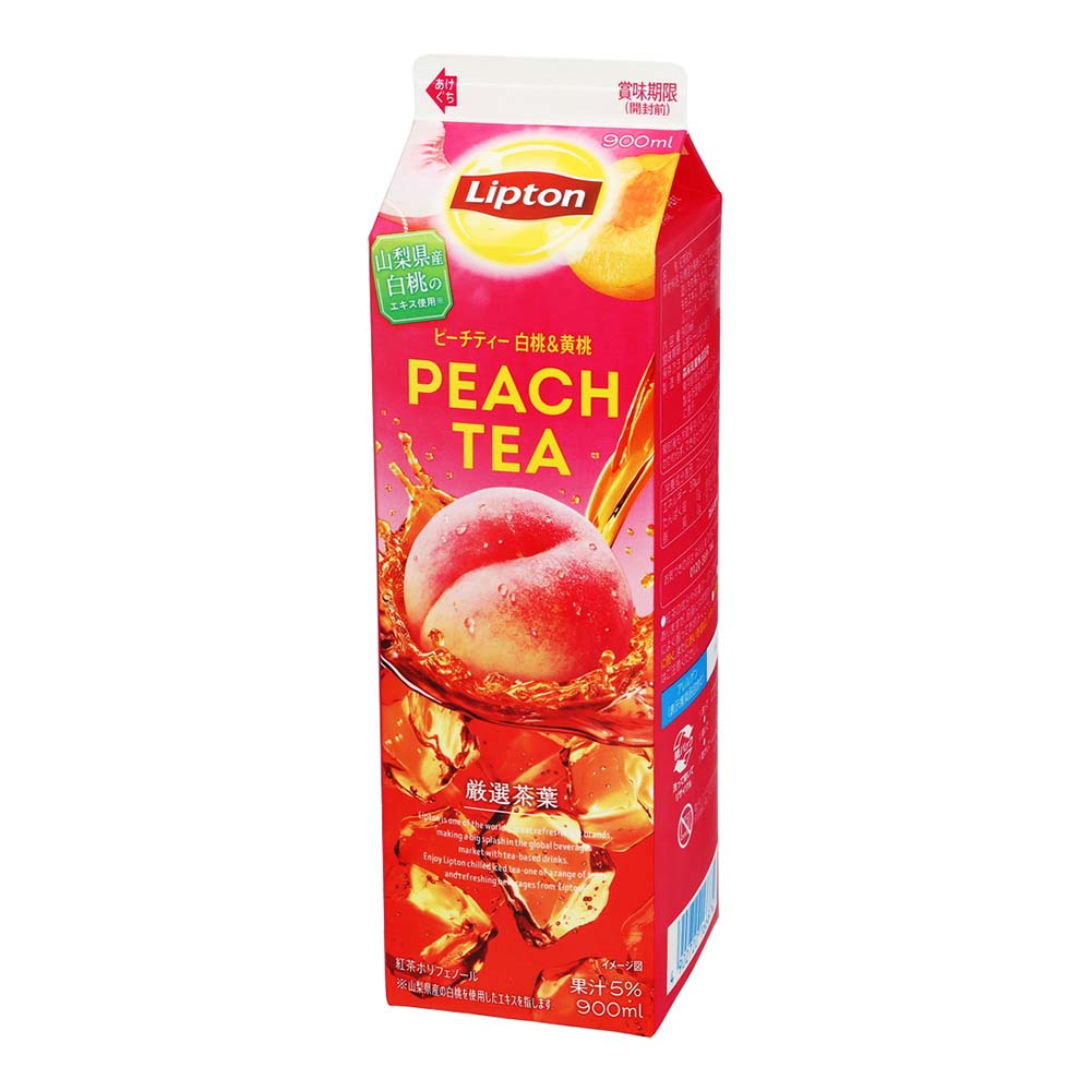 森永乳業　リプトン　ピーチティー　白桃＆黄桃　900ml