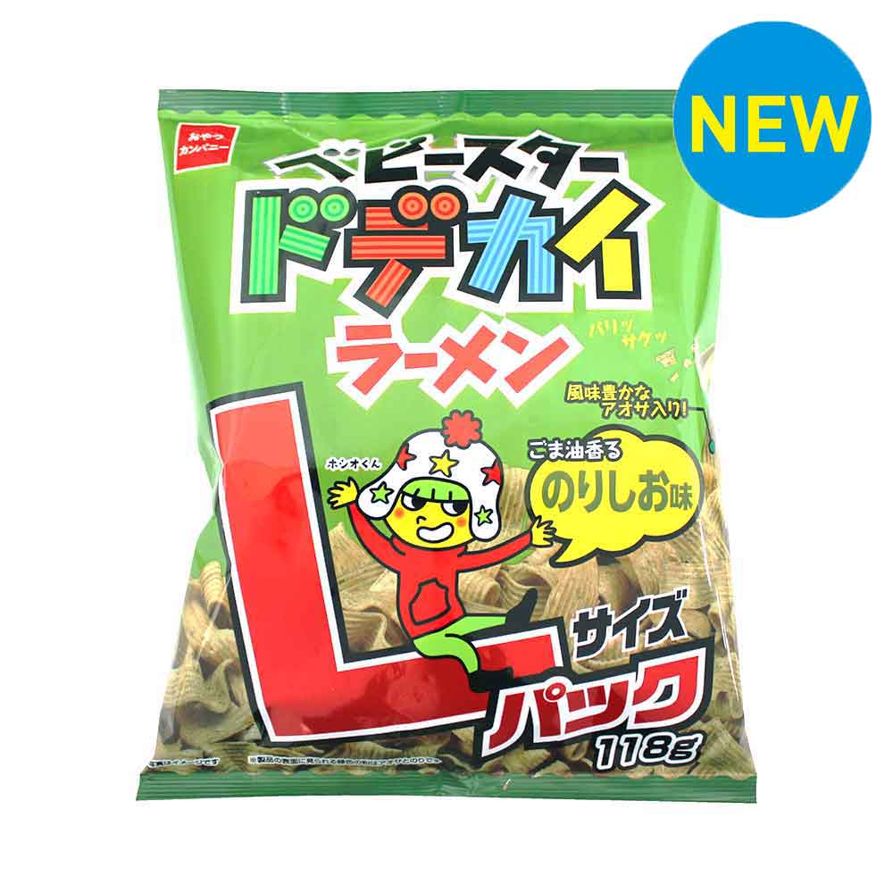 おやつカンパニー　ベビースタードデカイラーメン　ごま油香るのりしお味　Lサイズパック