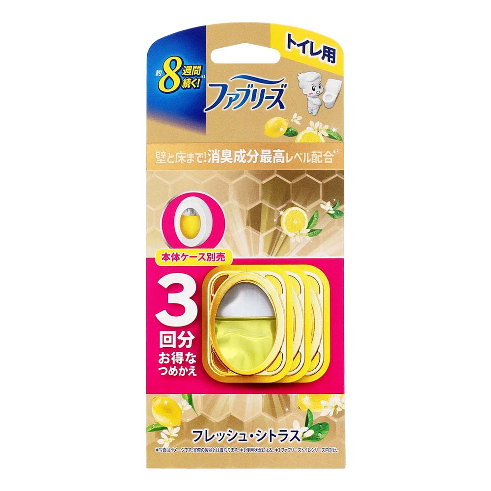 P&G　ファブリーズ　トイレ用消臭剤　消臭成分最高レベル　フレッシュ・シトラスの香り　つめかえ用　3回分
