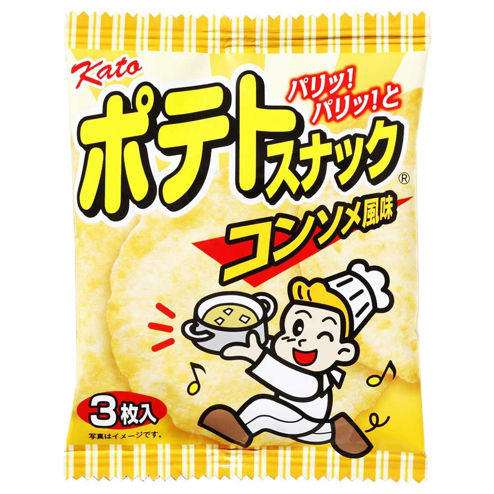 かとう製菓　ポテトスナック　コンソメ風味　3枚入