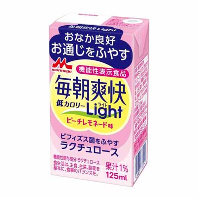 森永乳業　毎朝爽快Ｌｉｇｈｔ　ピーチレモネード味１２５ｍｌ