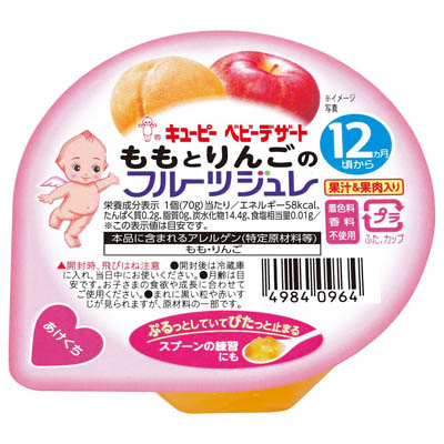 キユーピー　ベビーデザート　ももとりんごのフルーツジュレ　70ｇ