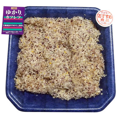 【グラム売】国産若鶏ムネ三島食品ゆかりパン粉焼き用　約400ｇ