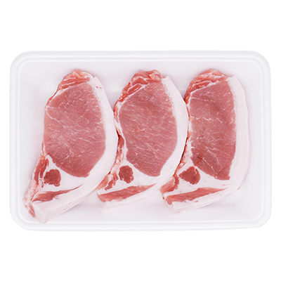 ☆【グラム売】国産豚ロースステーキ用・とんかつ用（3枚）　約360ｇ
