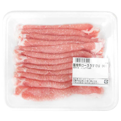 【グラム売】国産豚ロースうす切り（中）　約350ｇ