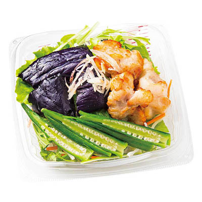 鶏肉となすの和さらだ