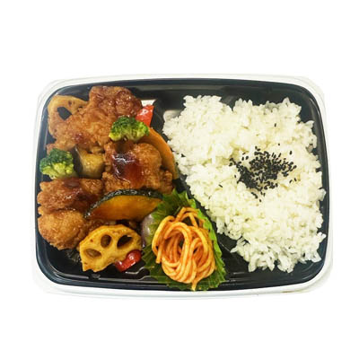 鶏と野菜の黒酢あん弁当