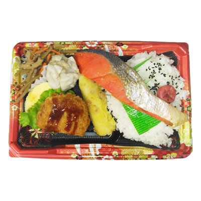 焼鮭とコロッケ弁当