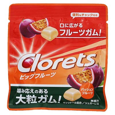 モンデリーズ　クロレッツ　ビッグフルーツ　パッションフルーツ　ミニパウチ　１７ｇ