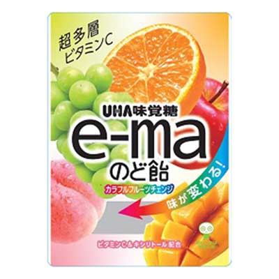 UHA味覚糖　e-maのど飴　カラフルフルーツチェンジ　50ｇ