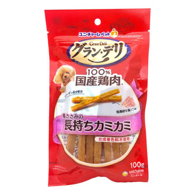 グラン・デリ　100%国産鶏肉　鶏ささみの長持ちカミカミ　100g