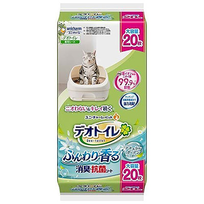 デオトイレ 猫用シート ふんわり香る消臭・抗菌シート ナチュラルガーデンの香り 20枚