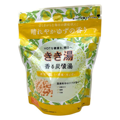 バスクリン　きき湯　香る炭酸湯　晴れやかゆずの香り　360ｇ