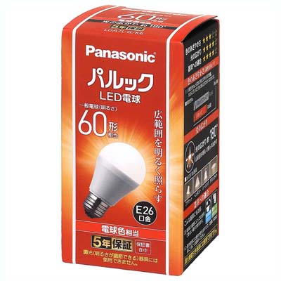 パナソニック　パルックLED電球　60形電球色相当　1個