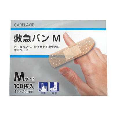 CARELAGE　救急バンＭサイズ　100枚入