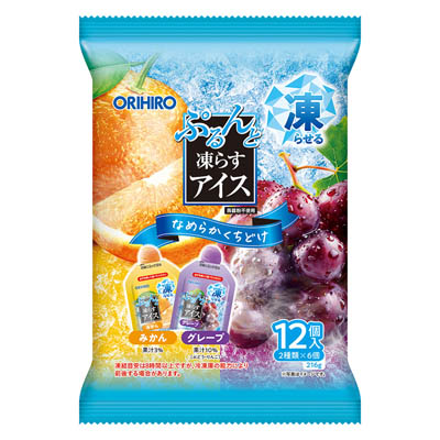 オリヒロ　ぷるんと凍らすアイス　みかん＋グレープ　12個入