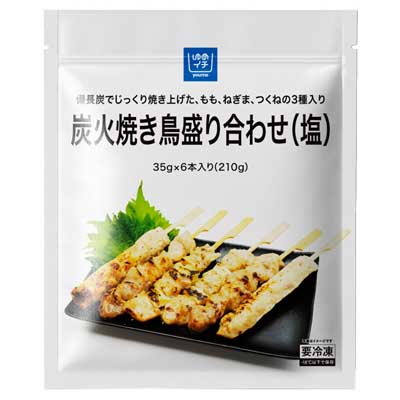 ゆめイチ  炭火焼き鳥盛り合わせ(塩) 6本(210g)