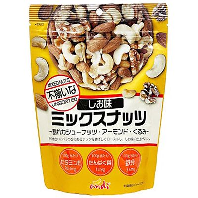 不揃いなミックスナッツ しお味 180g
