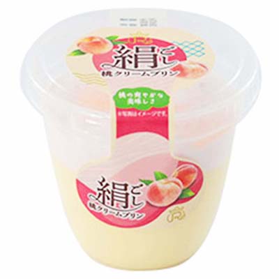 ロピア 絹ごし桃クリームプリン