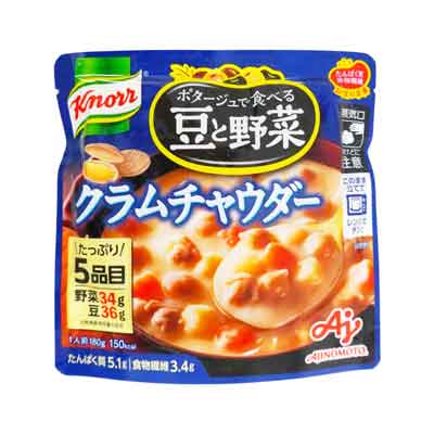 味の素　クノール　ポタージュで食べる豆と野菜　クラムチャウダー　180ｇ