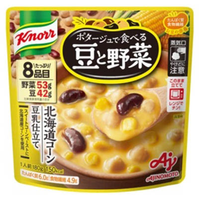 味の素　クノール　ポタージュで食べる豆と野菜　北海道コーン豆乳仕立て　180ｇ