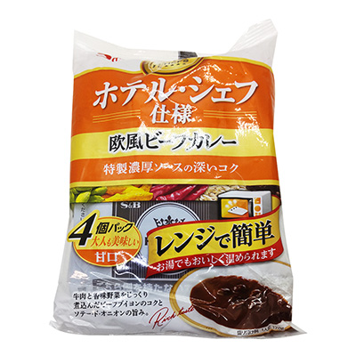 S&B　ホテル・シェフ仕様　欧風ビーフカレー　甘口　4個パック