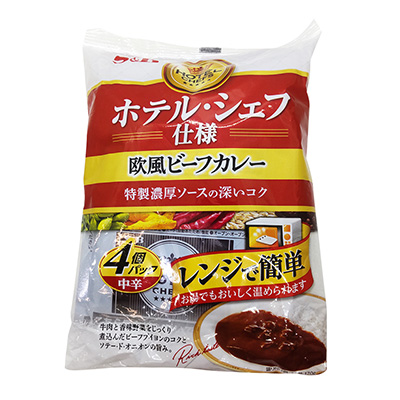 S&B　ホテル・シェフ仕様　欧風ビーフカレー　中辛　4個パック