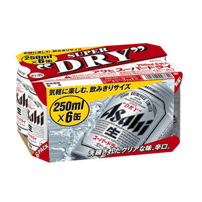 アサヒ　スーパードライ２５０ｍｌ６缶