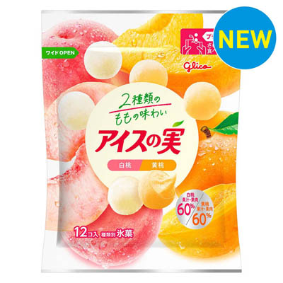 グリコ　アイスの実　白桃黄桃