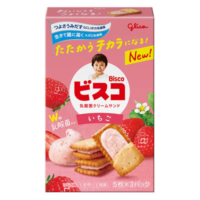 グリコ ビスコ いちご 5枚×3パック