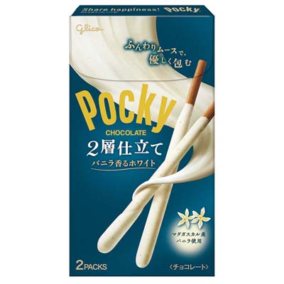 グリコ　ポッキー２層仕立て＜バニラ香るホワイト＞　2パック入