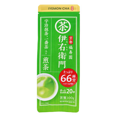 宇治の露伊右衛門宇治抹茶、一番茶入り煎茶１００ｇ