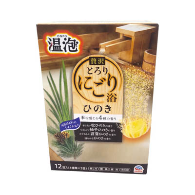 アース　温泡　贅沢とろりにごり浴　ひのき　12錠入（4種類×3錠）