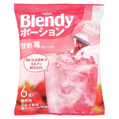 AGF　ブレンディポーション　甘熟苺オレベース　6個入