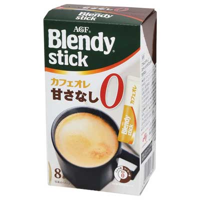AGF ブレンディスティック カフェオレ甘さなし 8本入