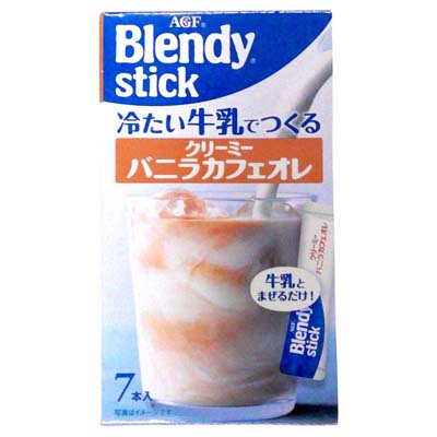 AGF　ブレンディスティック　冷たい牛乳でつくる　クリーミーバニラカフェオレ　7本入