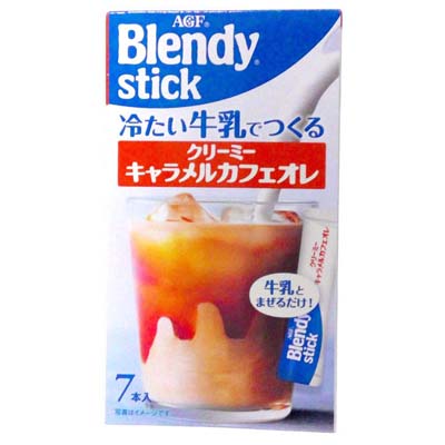 AGF　ブレンディスティック　冷たい牛乳でつくる　クリーミーキャラメルカフェオレ　7本入