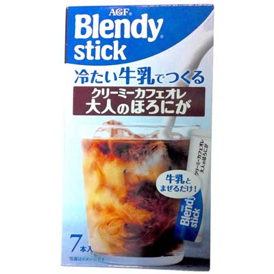AGF　ブレンディスティック　冷たい牛乳でつくる　クリーミーカフェオレ　大人のほろにが　7本入