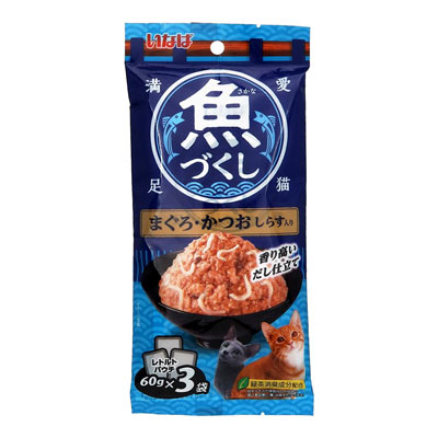 いなば　パウチ　魚づくし　まぐろ・かつおしらす入り　６０ｇ×３袋