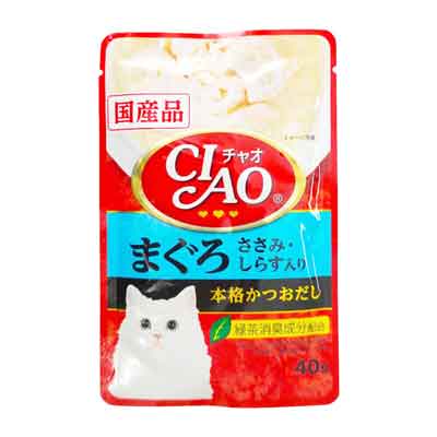 CIAO　パウチ　まぐろ　ささみ・しらす入り　40ｇ