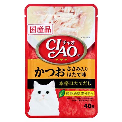 CIAO　パウチ　かつお　ささみ入りほたて味　40ｇ
