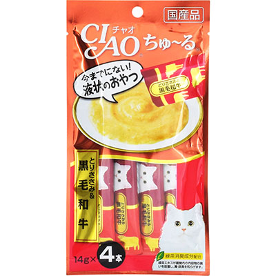 CIAOちゅ~る とりささみ&黒毛和牛 14g×4本