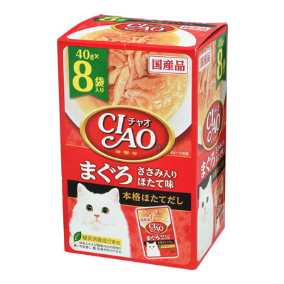 チャオ　パウチ　まぐろささみ入り　ほたて味　８袋